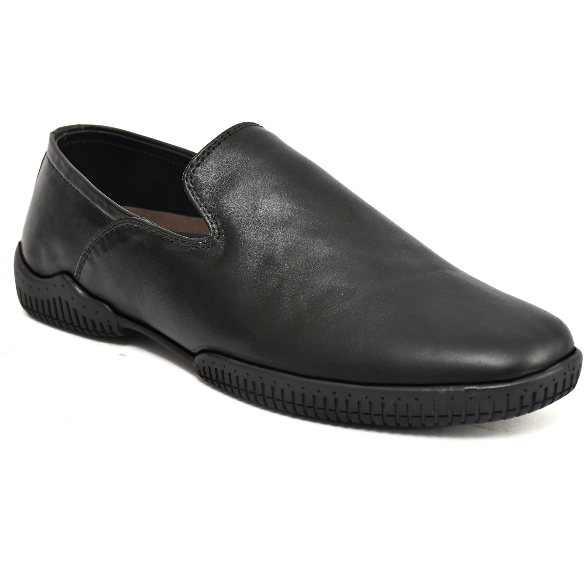 Flexible Shoes - Men's leather Moccasins & loafers, Men's Casual Shoes. Softy leather Upper, Softy leather Lining with Memory foam footpad. Ultra Flexible Sole. Article : Flexi01-Black