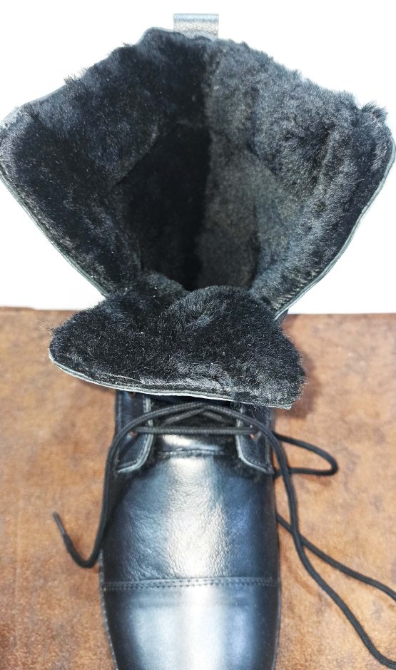 Snow Boots : Black Leather, Steel Toe (optional). by ASM Article-704Black+Fur