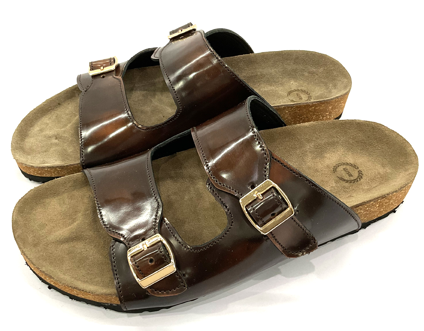 Tan Brush off Calf leather cork sandals by asm