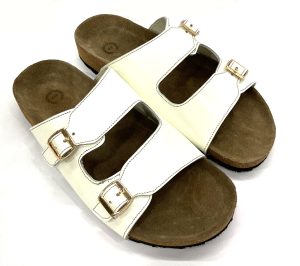 White Calf leather cork sandals by asm