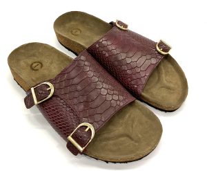 Cork Sandals : Genuine Croco embossed leather with Cork footpad Sandals for men by asm