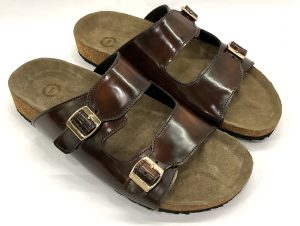 Tan Brush off Calf leather cork sandals by asm