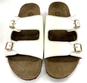 White Calf leather cork sandals by asm