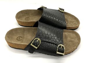 Cork Sandals : Genuine Croco embossed leather with Cork footpad Sandals for men by asm