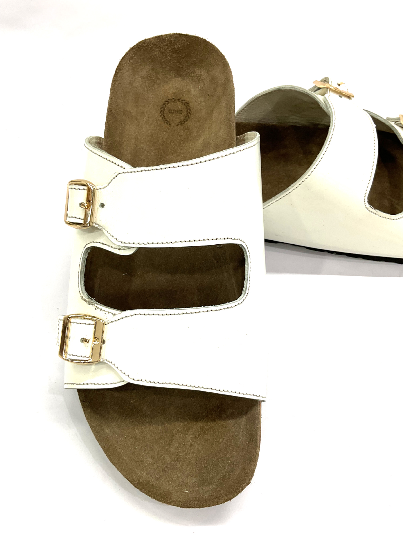 Cork Sandals : Genuine White leather & Cork Sandals for men by asm. - Image 9