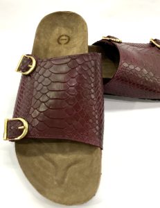 Cork Sandals : Genuine Cobra embossed leather with Cork footpad Sandals for men by asm