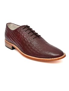 Handmade Goodyear Welted Black Wine Embossed leather Shoes with Argentinian leather sole & Memory foam footpad.