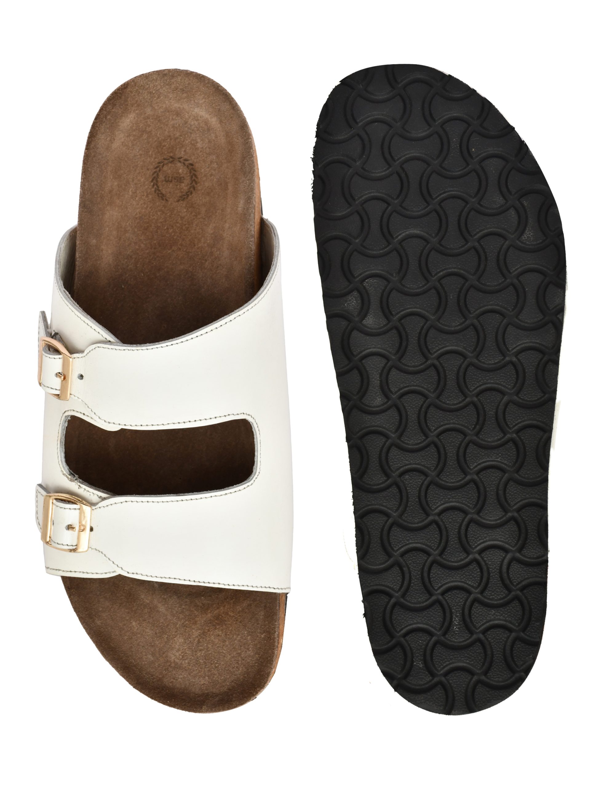 Cork Sandals : Genuine White leather & Cork Sandals for men by asm. - Image 6
