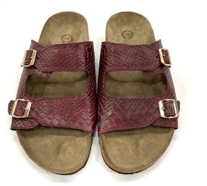 Cork Sandals : Genuine Cobra embossed leather with Cork footpad Sandals for men by asm