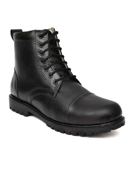 DMS Boots Combat Army black leather boots with Memory foam