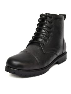 DMS Boots : Combat Army black leather boots with Memory foam footpad.