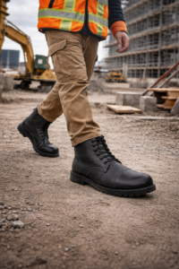 Safety Shoes : Men Genuine leather Oxford Shoes with Steel Toe & Memory foam footpad by asm. Article: S110Black