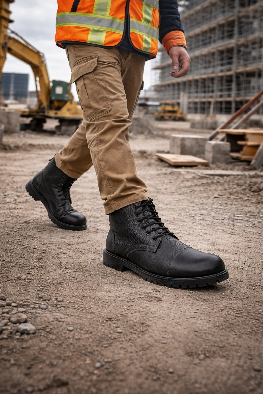 Safety Shoes : Men Genuine leather Oxford Shoes with Steel Toe & Memory foam footpad by asm. Article: S110Black