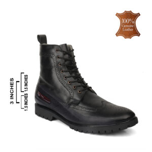 Elevator Shoes : 3.5"Inches Height Increasing Leather Brogues. Article: ASME_BB101brown