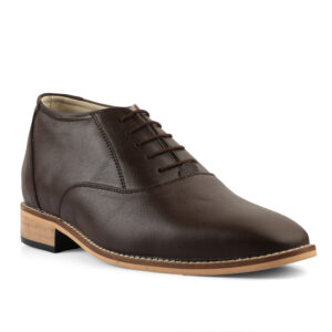 Elevator Shoes : 3"Inches Hidden Height Increasing Brown Leather Derby Shoes by ASM.