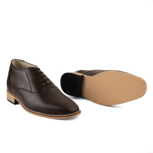 Elevator Shoes : 3"Inches Hidden Height Increasing Brown Leather Derby Shoes by ASM.