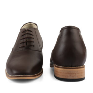 Elevator Shoes : 3"Inches Hidden Height Increasing Brown Leather Derby Shoes by ASM.