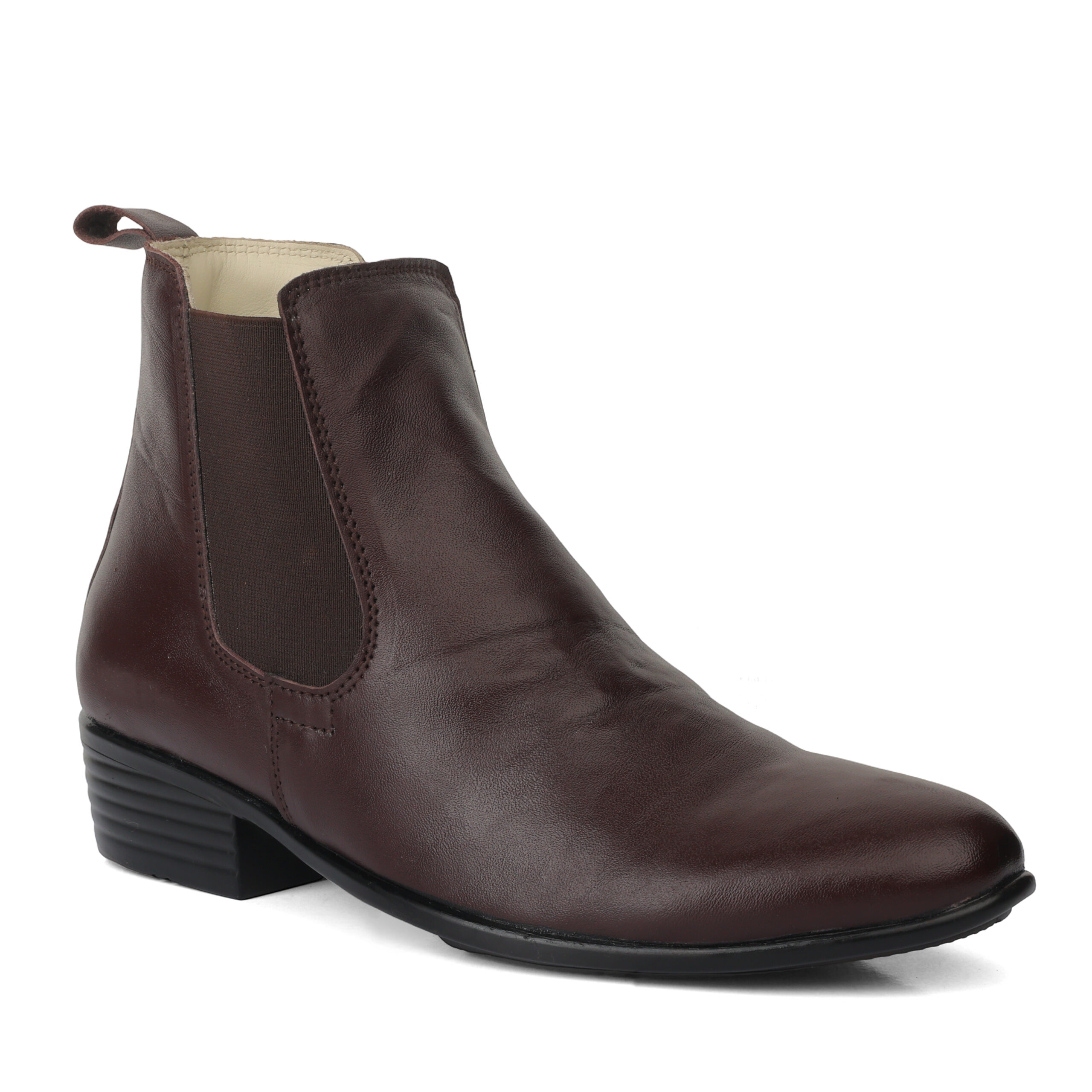 Elevator Shoes : 3"Inches Hidden Height Increasing Leather Chelsea Boots by ASM.