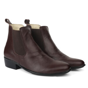 Elevator Shoes : 3"Inches Hidden Height Increasing Leather Chelsea Boots by ASM.