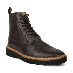 Elevator Shoes : 3"Inches Hidden Height Increasing Leather Brogue Boots by ASM..