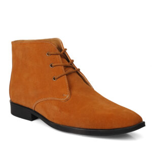 Elevator Shoes : 3"Inches Hidden Height Increasing Leather Chukka Boots by ASM..