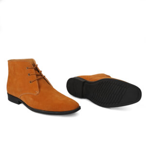 Elevator Shoes : 3"Inches Hidden Height Increasing Leather Chukka Boots by ASM..