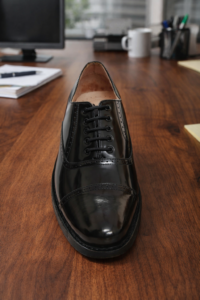 Elevator Shoes : 3″ Inches Hidden Height Increasing Handmade Goodyear Welted Black leather Oxford Shoes with Argentina Leather Sole, Fully Leather Lining & socks and Memory foam footpad. ASME-H103Black